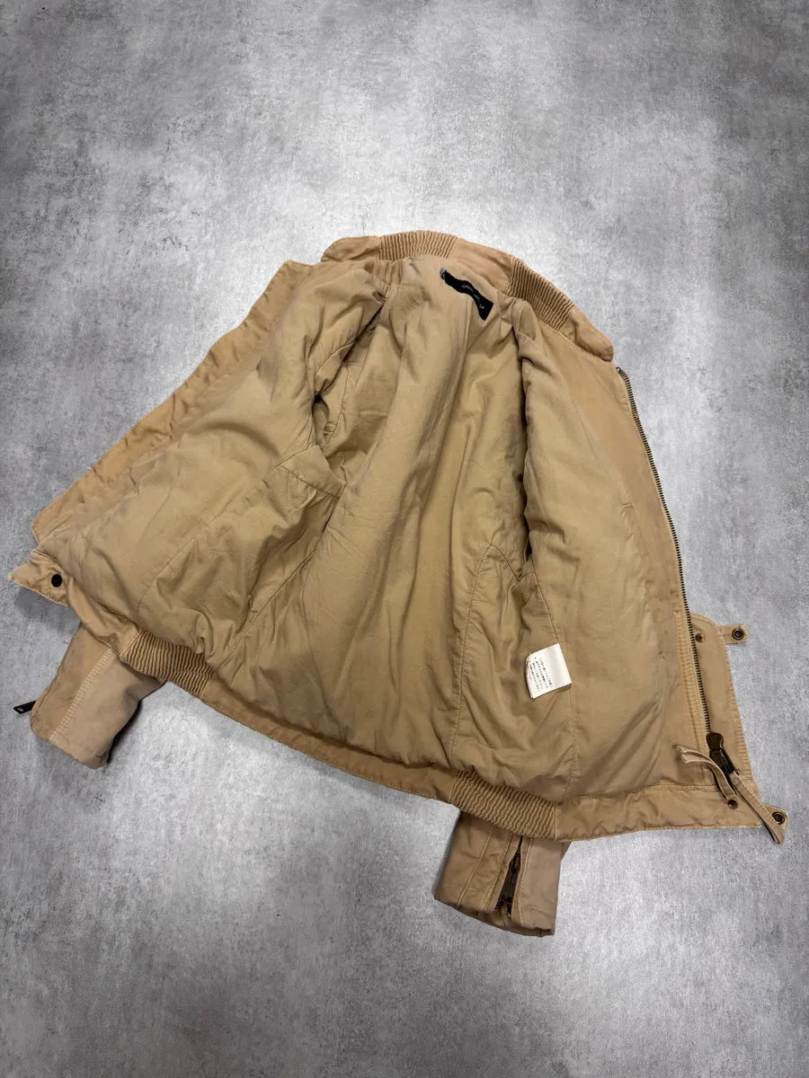 FW2007 Dsquared2 Biker Reinforced Beige Denim Jacket vnajFfp 4