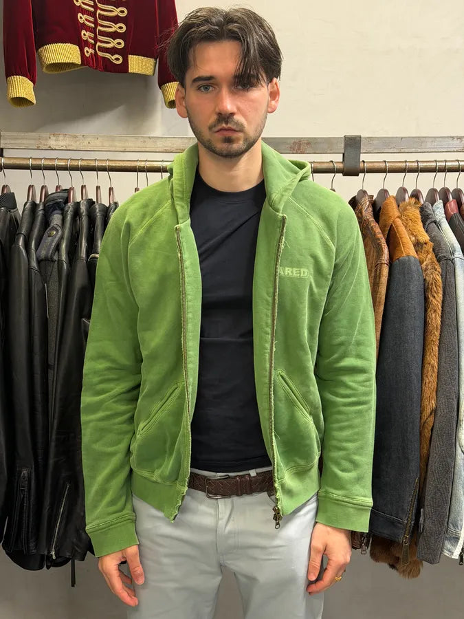 FW2007 Dsquared2 Green Logo Zip-Up Hoodie FwJEHBY 1