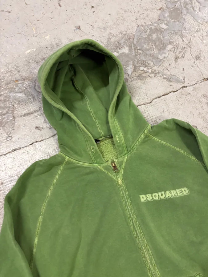 FW2007 Dsquared2 Green Logo Zip-Up Hoodie FwJEHBY 4