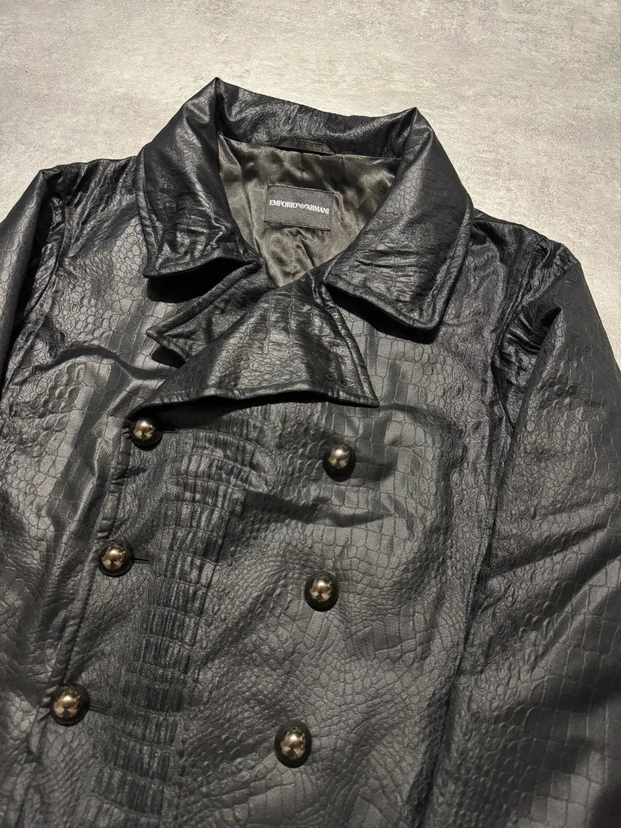 FW2007 Emporio Armani Crocodile Nylon Black Jacket (M) 2