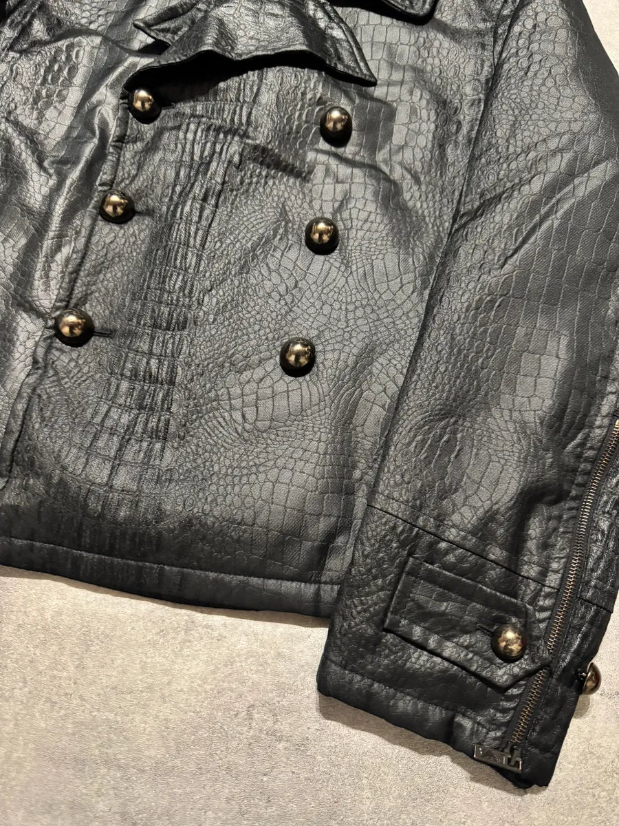 FW2007 Emporio Armani Crocodile Nylon Black Jacket (M) 6