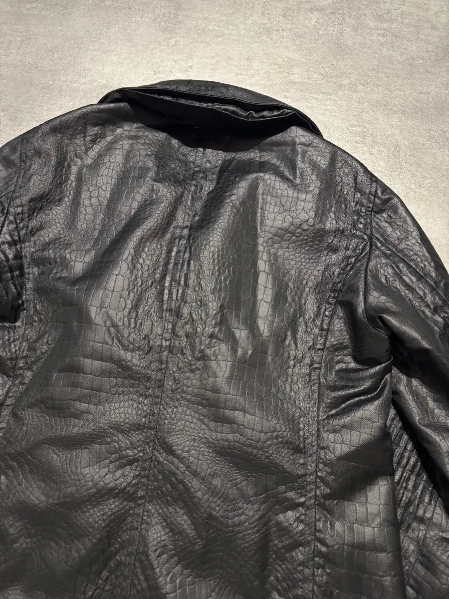 FW2007 Emporio Armani Crocodile Nylon Black Jacket (M) 7