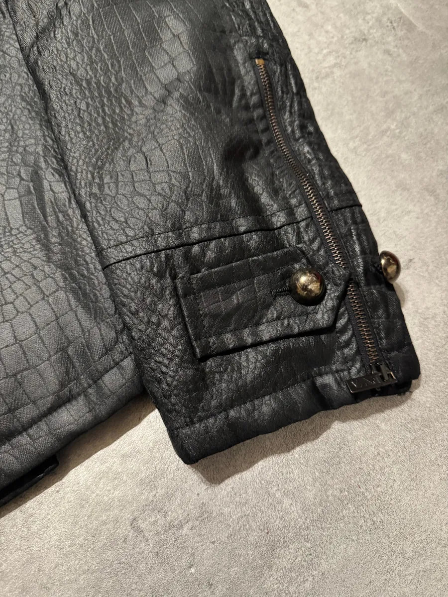 FW2007 Emporio Armani Crocodile Nylon Black Jacket (M) 9
