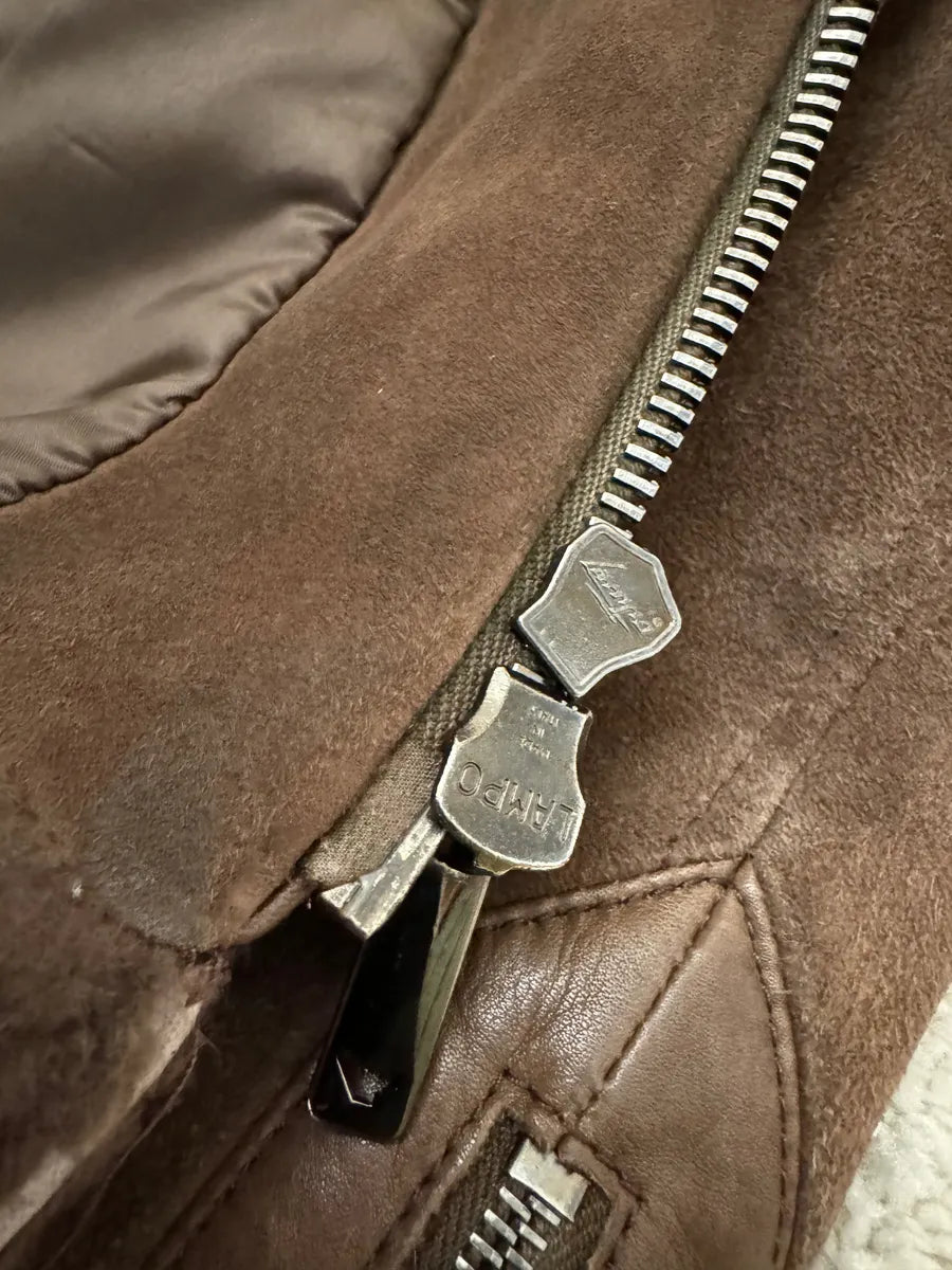 FW2007 Emporio Armani Fur Collar Cropped Leather Jacket vfssDRL 5