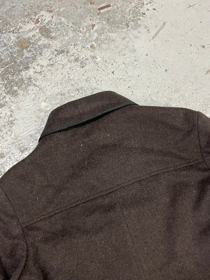 FW2007 Maison Martin Margiela Brown Wool Cargo Pocket Coat hQodpnY 6