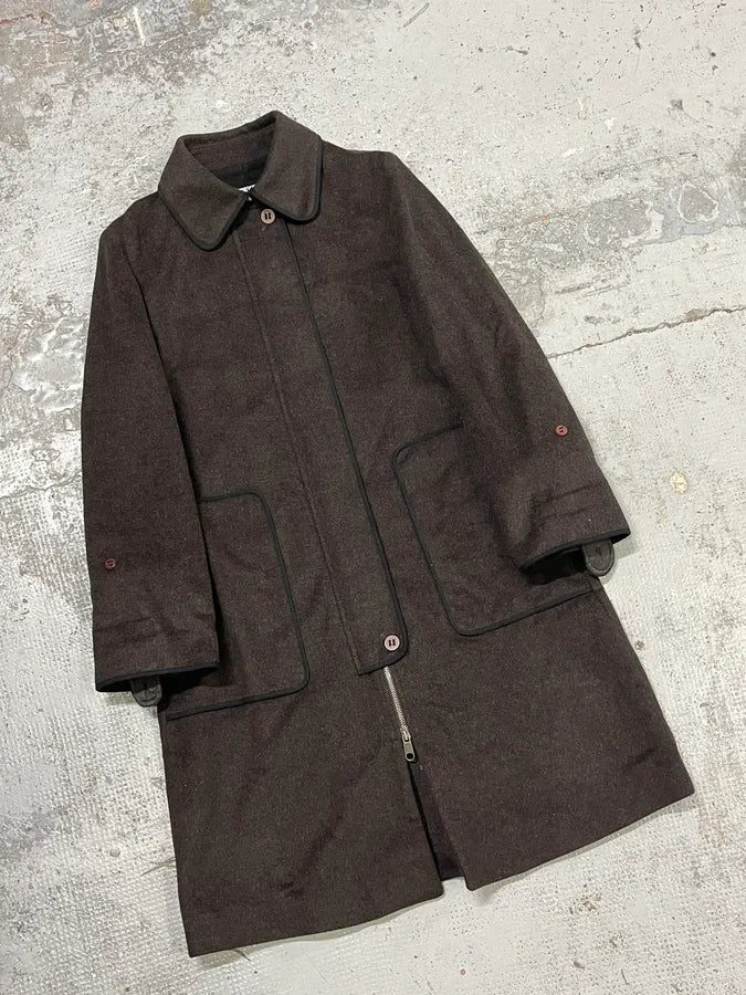 FW2007 Maison Martin Margiela Brown Wool Cargo Pocket Coat hQodpnY 4