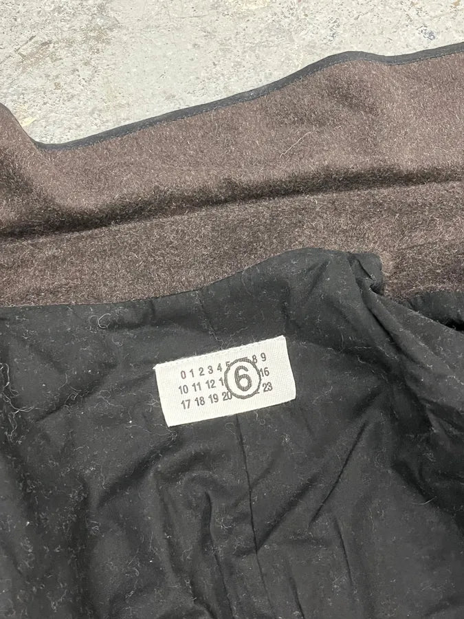 FW2007 Maison Martin Margiela Brown Wool Cargo Pocket Coat hQodpnY 9