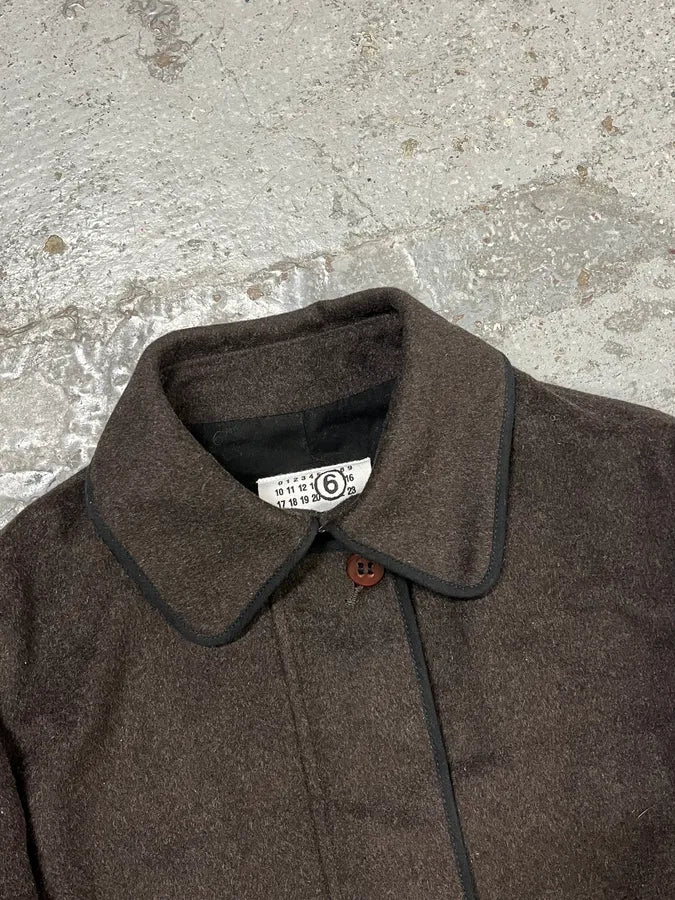 FW2007 Maison Martin Margiela Brown Wool Cargo Pocket Coat hQodpnY 3