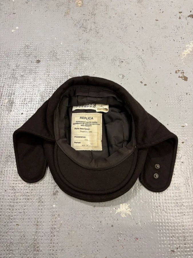 FW2007 Maison Margiela Brown Wool Cap Hat WwCpWMZ 5