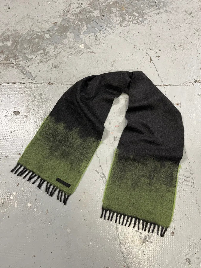 FW2007 Prada Black & Green Wool Scarf GzaXfdu 1