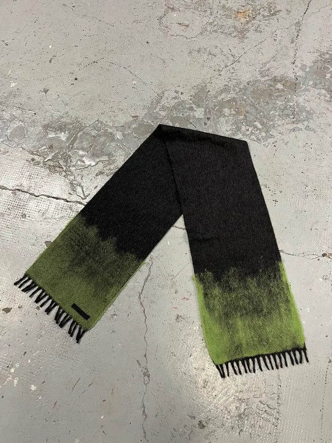 FW2007 Prada Black & Green Wool Scarf GzaXfdu 2