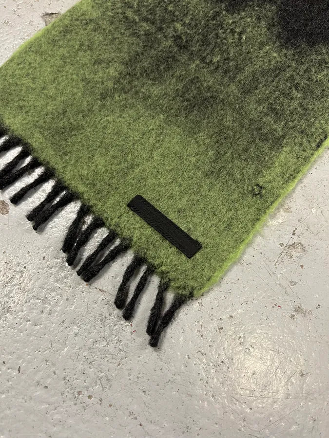 FW2007 Prada Black & Green Wool Scarf GzaXfdu 3