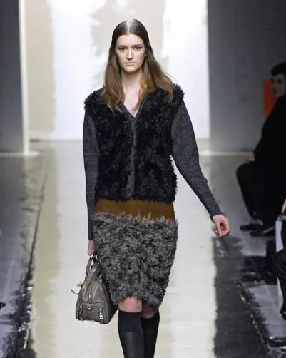 FW2007 Prada Fur Plushed Grey & Dark Cardigan kdpoeFy 1