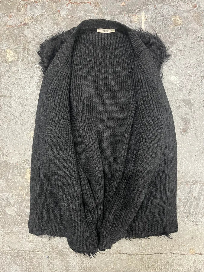 FW2007 Prada Fur Plushed Grey & Dark Cardigan kdpoeFy 7