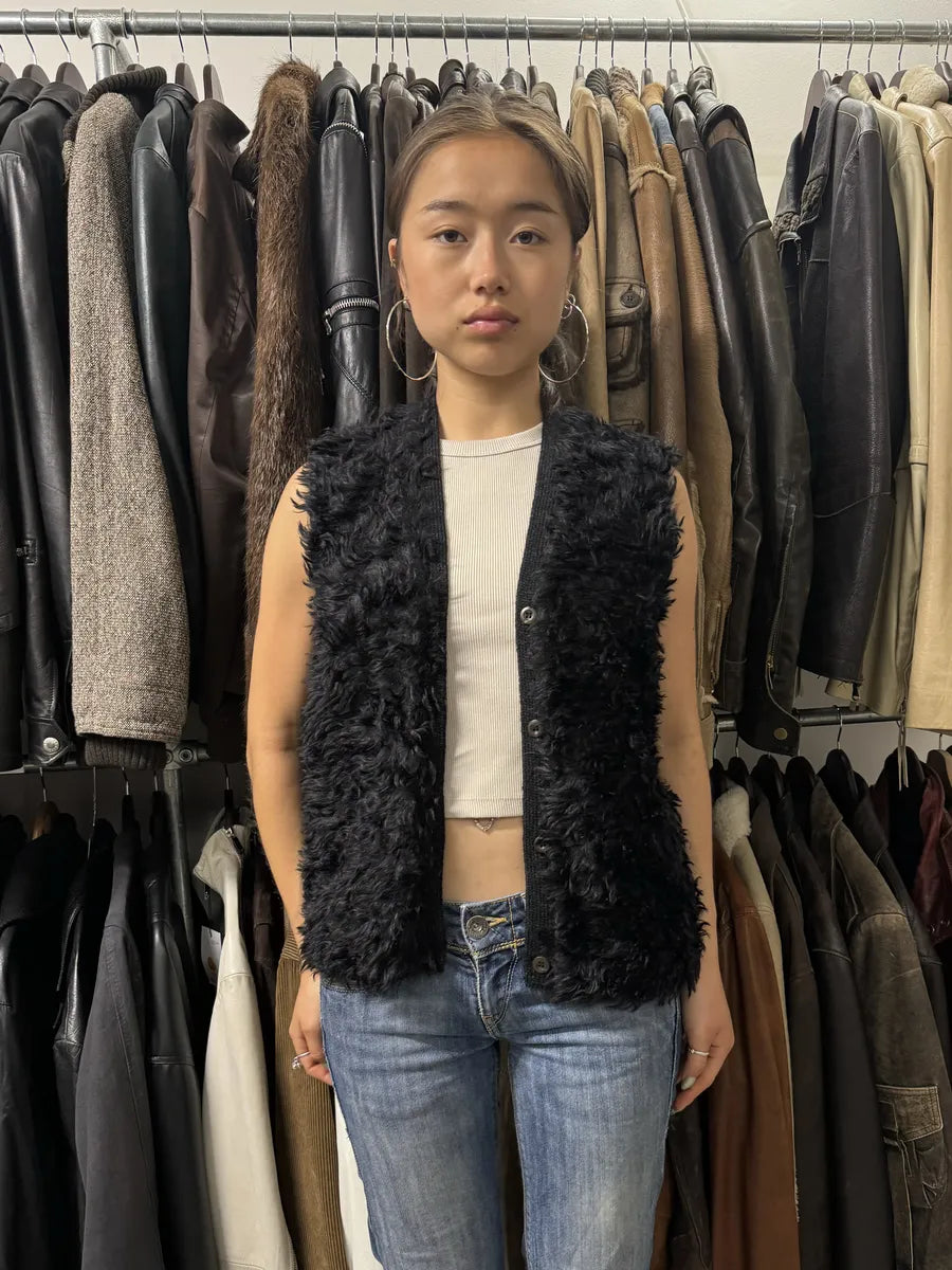 FW2007 Prada Fur Plushed Grey & Dark Cardigan kdpoeFy 2