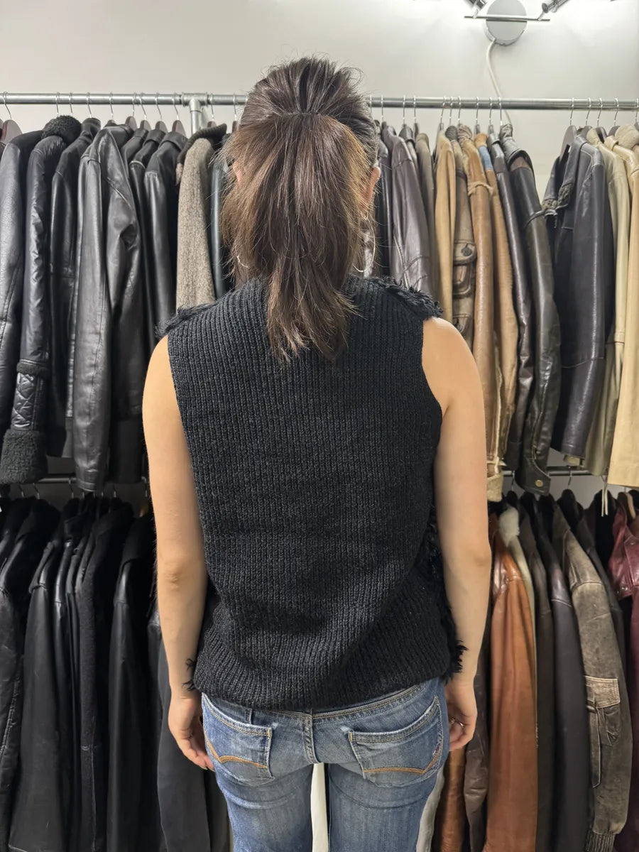 FW2007 Prada Fur Plushed Grey & Dark Cardigan kdpoeFy 3