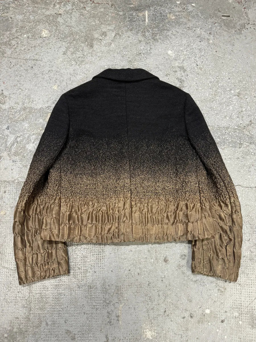 FW2007 Prada Plissed Bicolor Blazer Jacket (M/L) 2