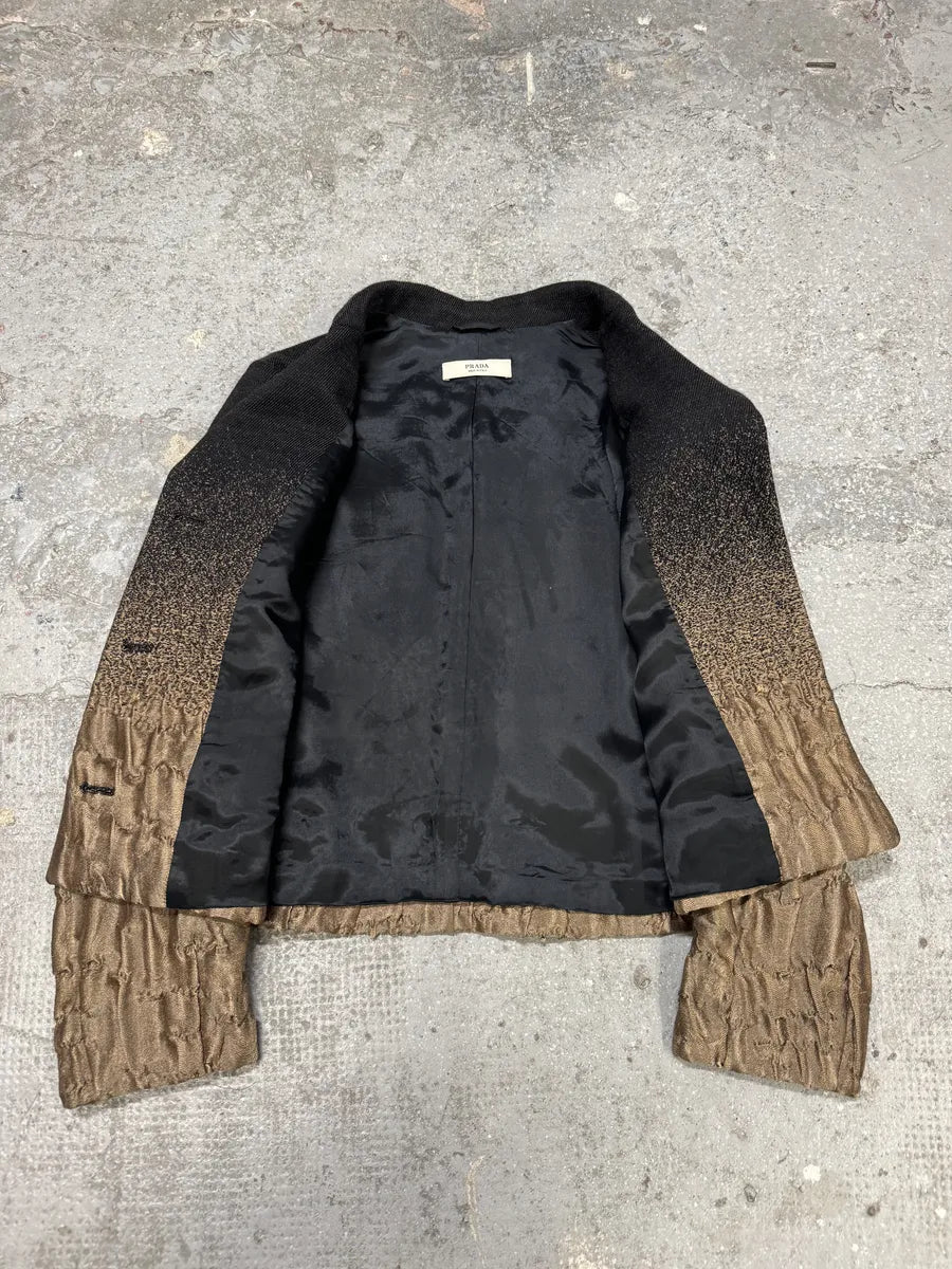 FW2007 Prada Plissed Bicolor Blazer Jacket (M/L) 6