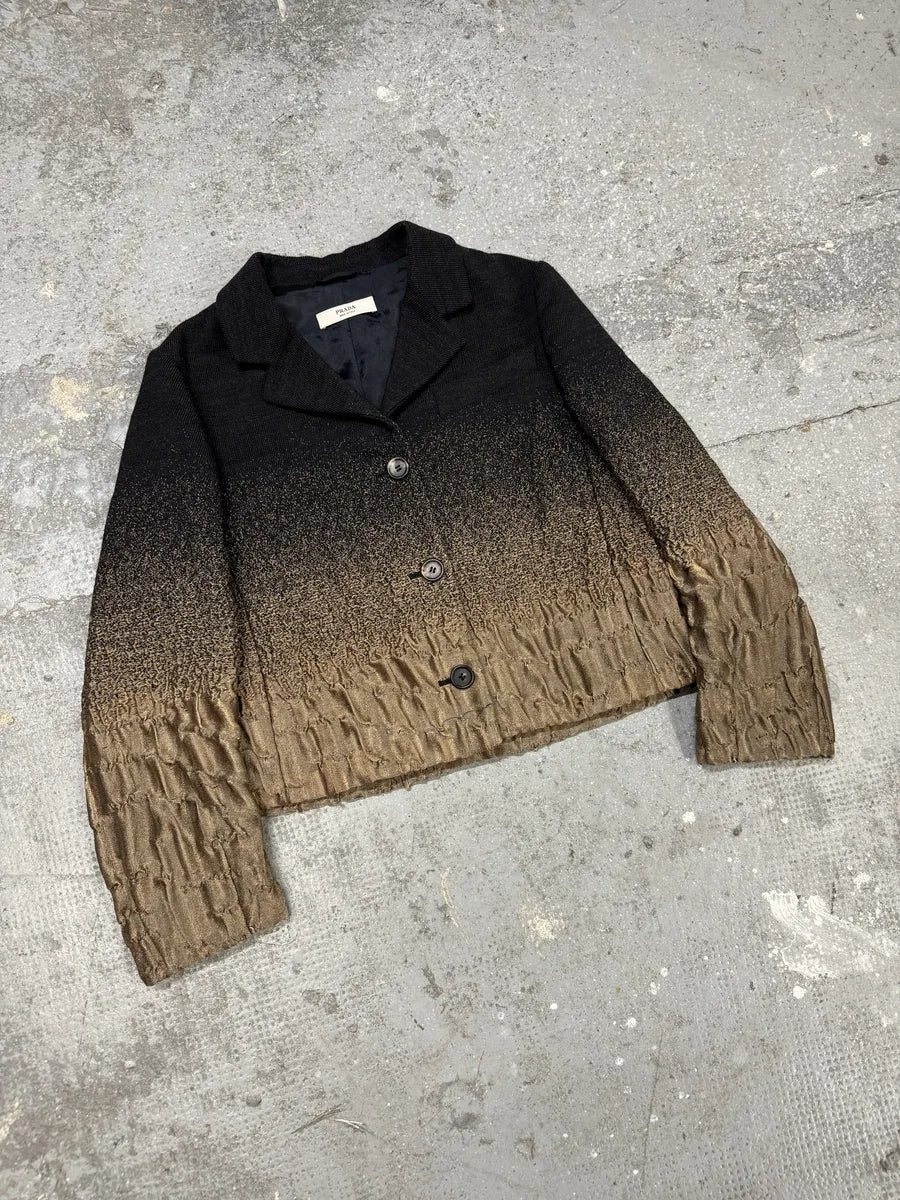 FW2007 Prada Plissed Bicolor Blazer Jacket (M/L) 8