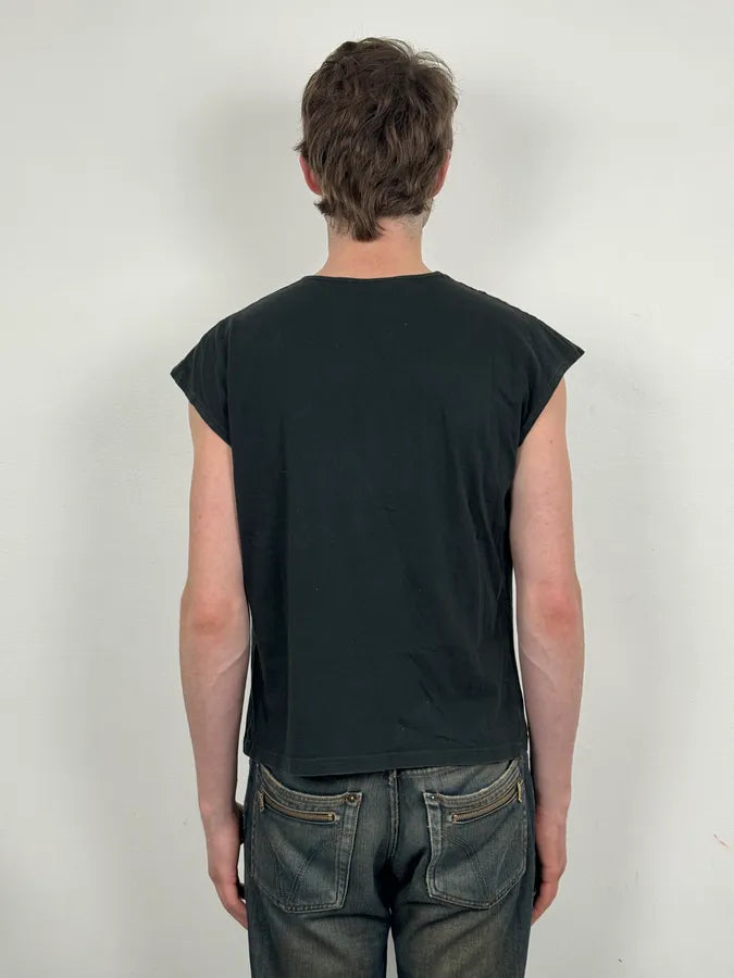 SS2008 Balenciaga Cotton Human Print Black Tank Top tTiLfpd 2
