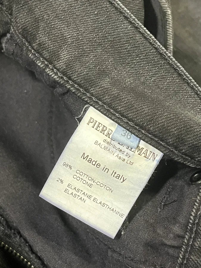 2010s Pierre Balmain Black Biker Denim Jeans TdsXCrB 12