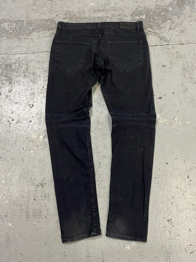 2010s Pierre Balmain Black Biker Denim Jeans TdsXCrB 6