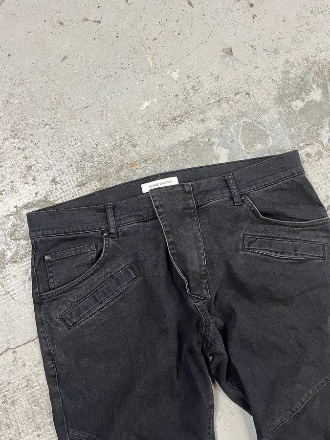 2010s Pierre Balmain Black Biker Denim Jeans TdsXCrB 5
