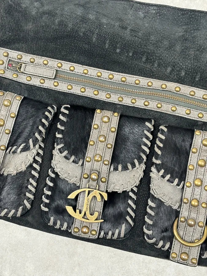 AW2008 Cavalli Black Fur Suede Shoulder Bag  UOqeUvd 3
