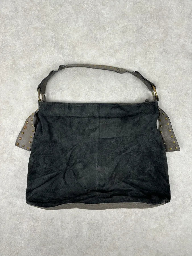 AW2008 Cavalli Black Fur Suede Shoulder Bag  UOqeUvd 5