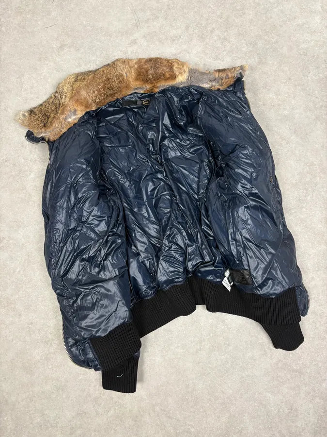 FW2008 Cavalli Fur Collar Navy Puffer Jacket LzFtviz 6