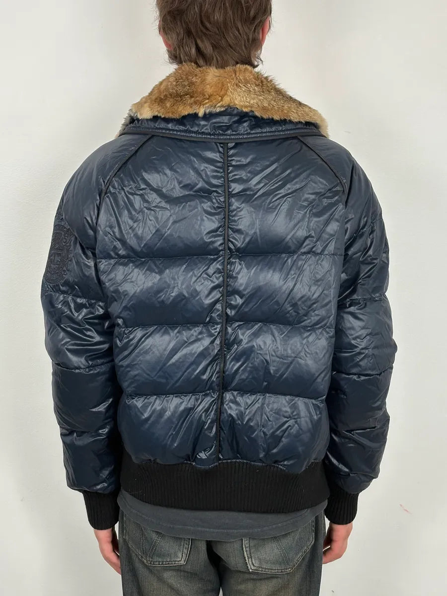 FW2008 Cavalli Fur Collar Navy Puffer Jacket LzFtviz 2