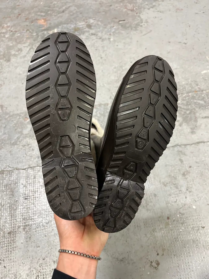 FW2008 Dolce & Gabbana Black & Brown Shearling Leather Boots fVZMucb 5