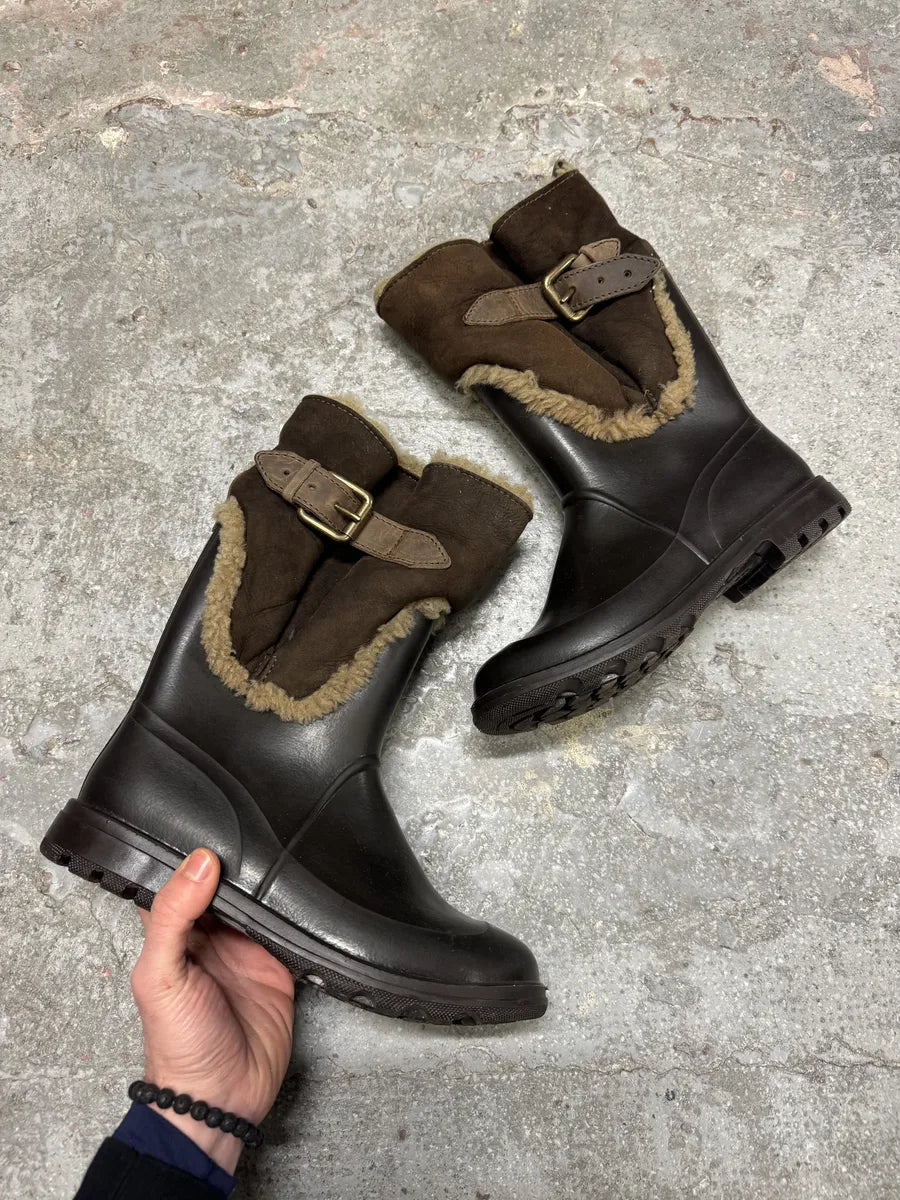 FW2008 Dolce & Gabbana Black & Fur Leather Runway Italian Boots (42eu/us8.5) 0