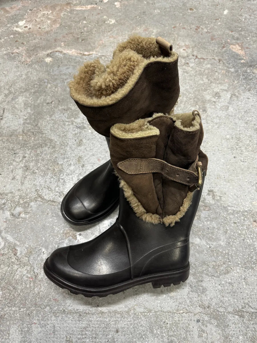FW2008 Dolce & Gabbana Black & Fur Leather Runway Italian Boots (42eu/us8.5) 1