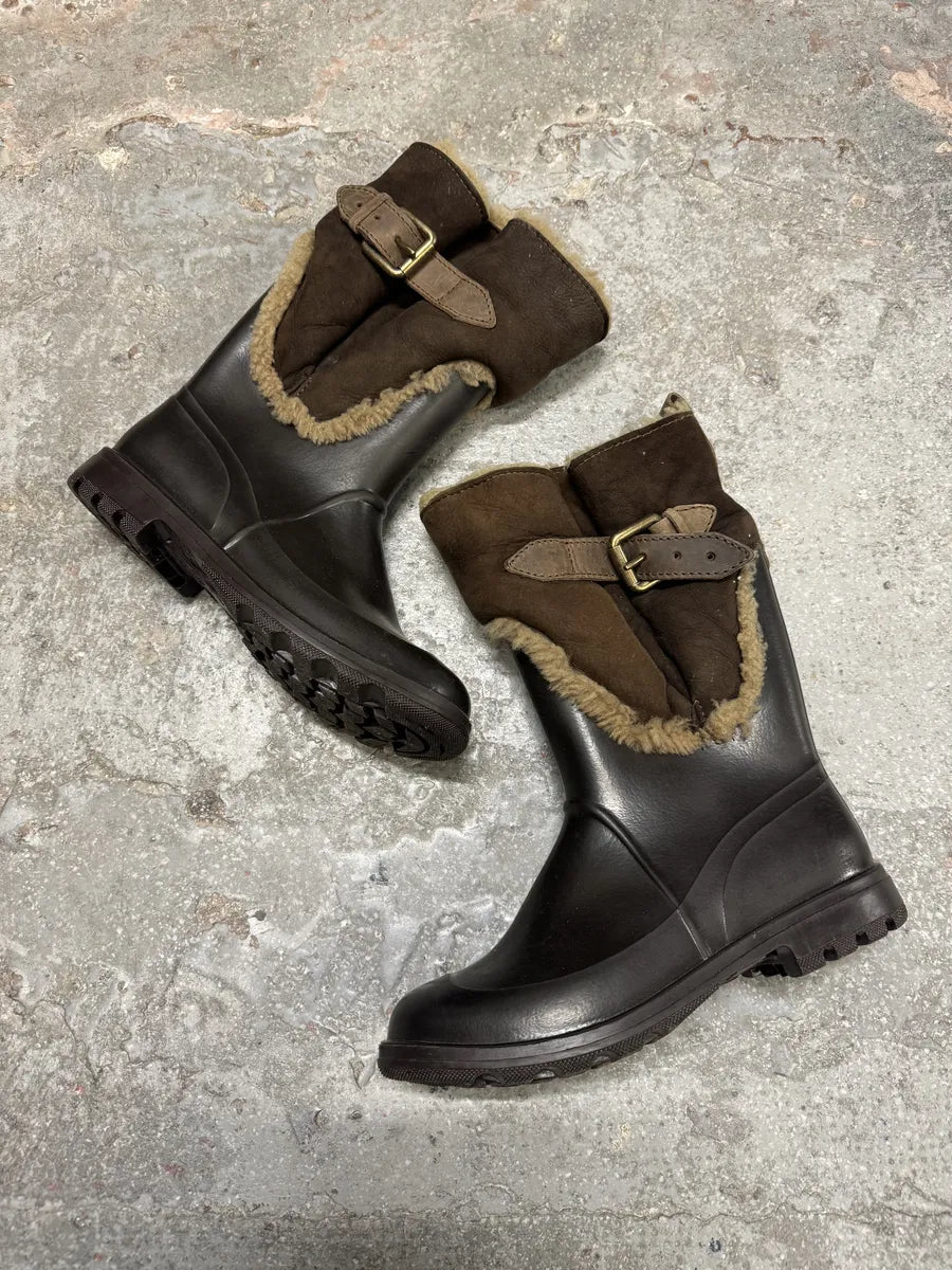 FW2008 Dolce & Gabbana Black & Fur Leather Runway Italian Boots (42eu/us8.5) 2