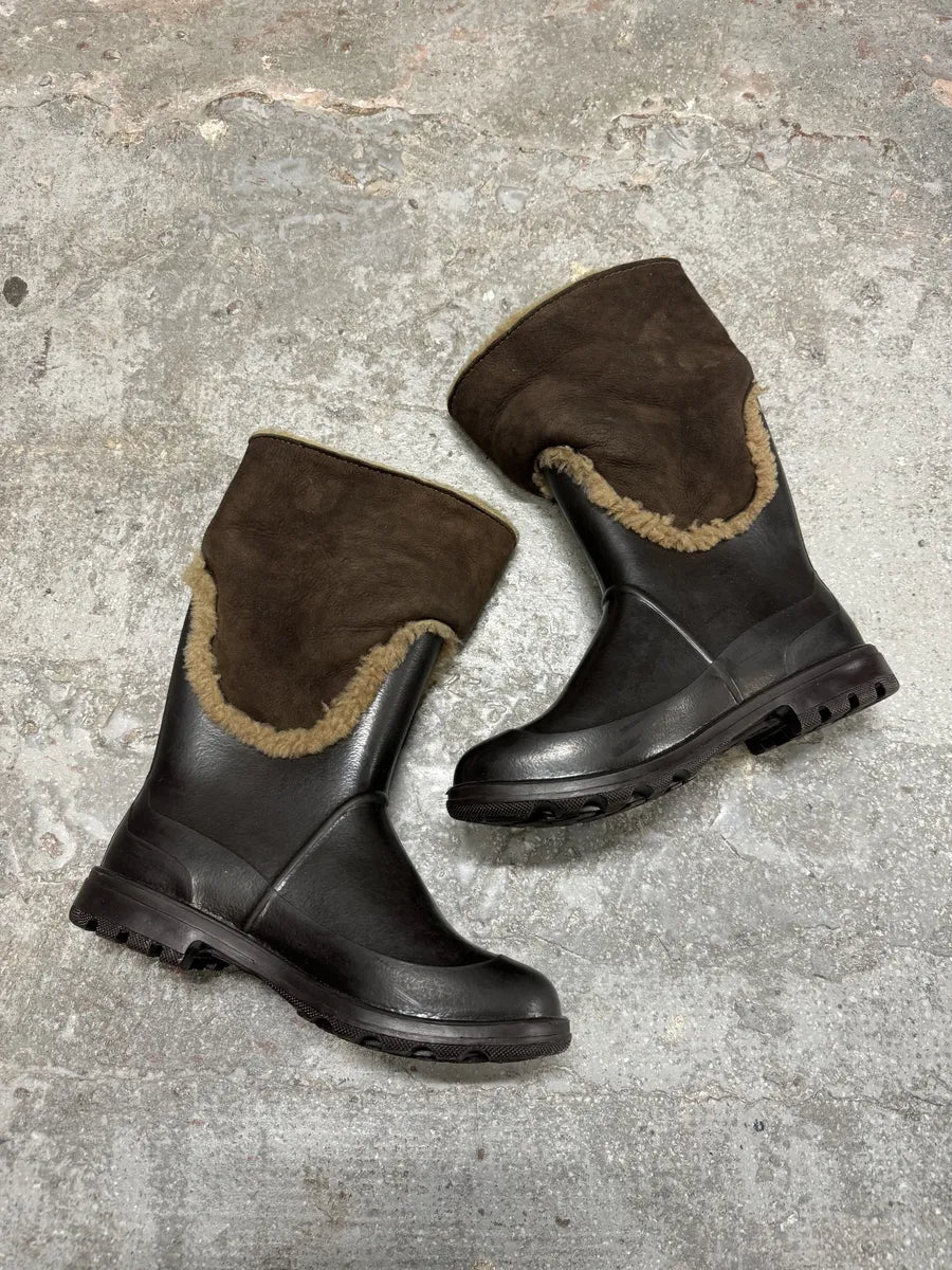 FW2008 Dolce & Gabbana Black & Fur Leather Runway Italian Boots (42eu/us8.5) 3