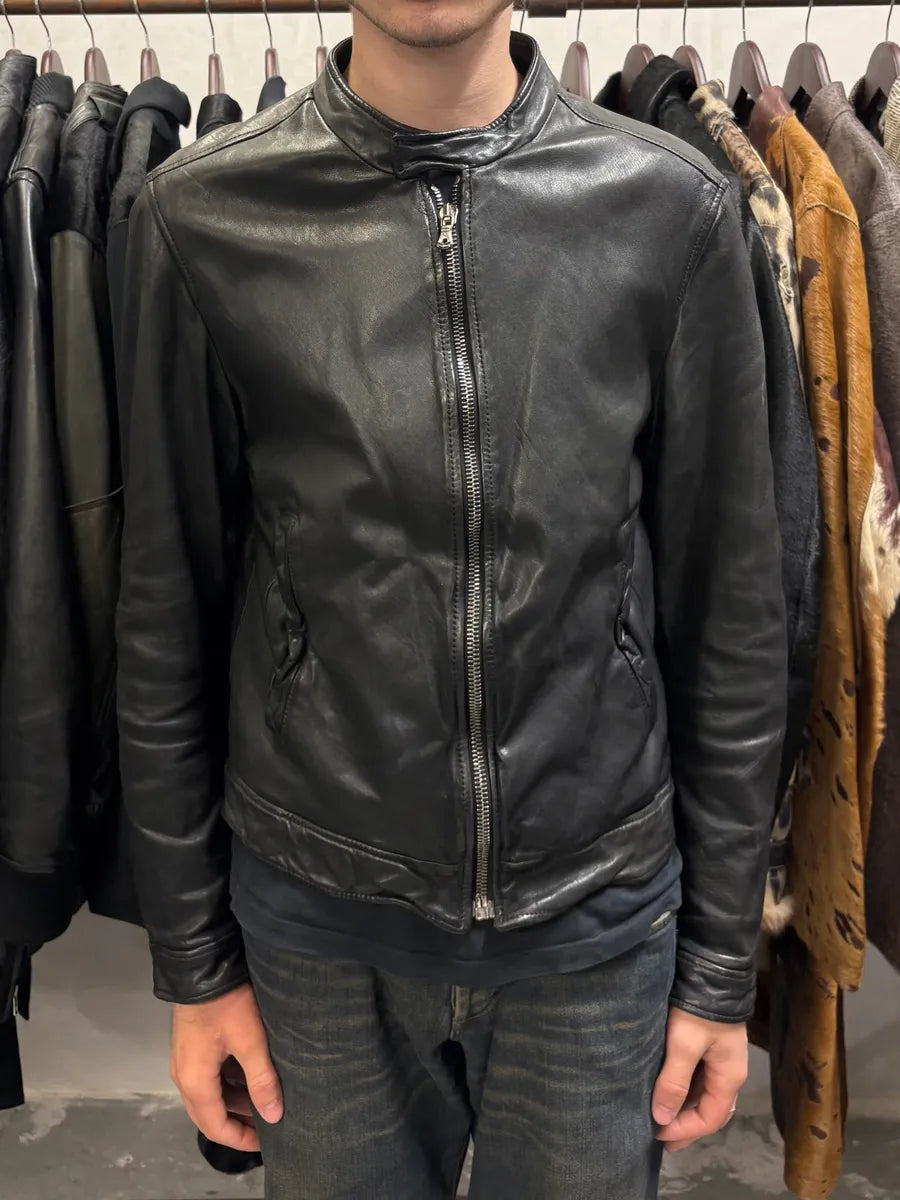 FW2008 Dolce & Gabbana Black Premium Lamb Leather Jacket (S) PnunAya 1