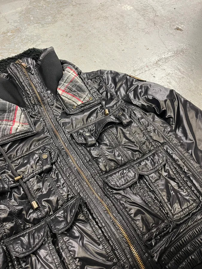 FW2008 Dolce & Gabbana Black Utility Cargo Puffer Jacket SxJsFGE 6