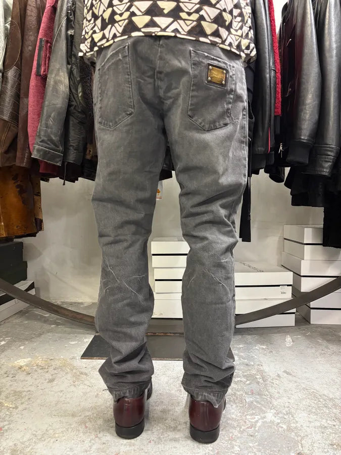 FW2008 Dolce & Gabbana Grey Raw Denim Jeans egZDDLO 3