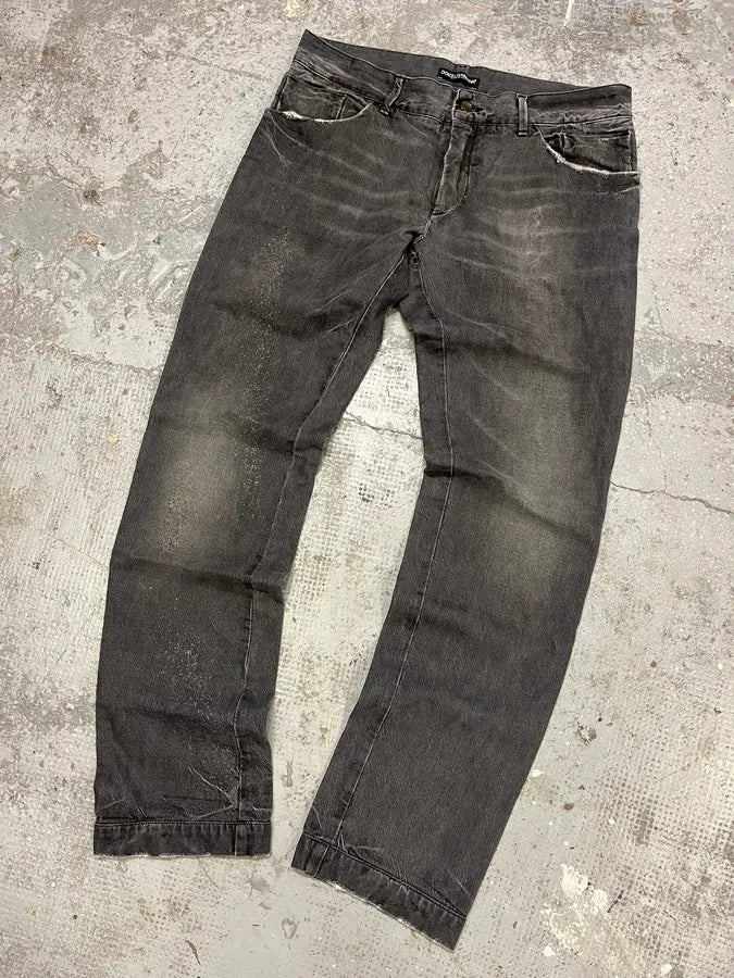 FW2008 Dolce & Gabbana Grey Raw Denim Jeans egZDDLO 4