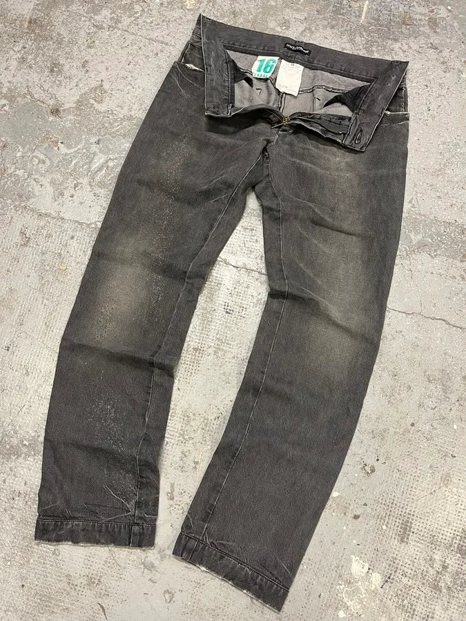 FW2008 Dolce & Gabbana Grey Raw Denim Jeans egZDDLO 5