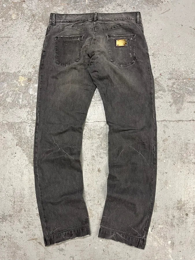 FW2008 Dolce & Gabbana Grey Raw Denim Jeans egZDDLO 6