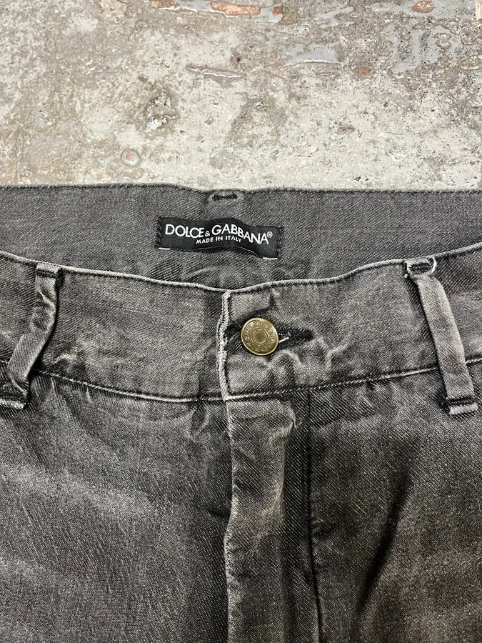 FW2008 Dolce & Gabbana Grey Raw Denim Jeans egZDDLO 7