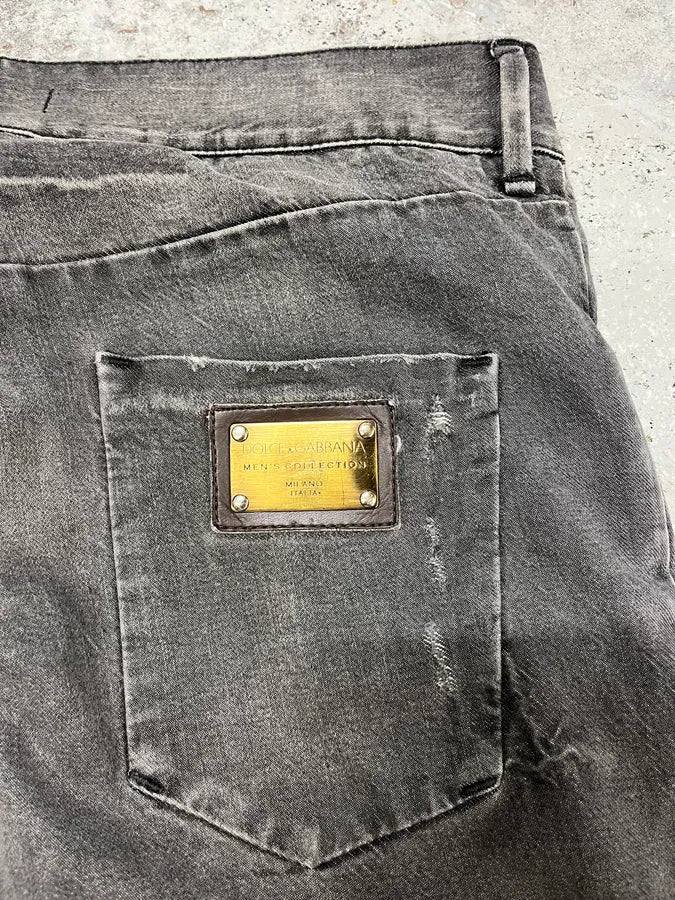 FW2008 Dolce & Gabbana Grey Raw Denim Jeans egZDDLO 8