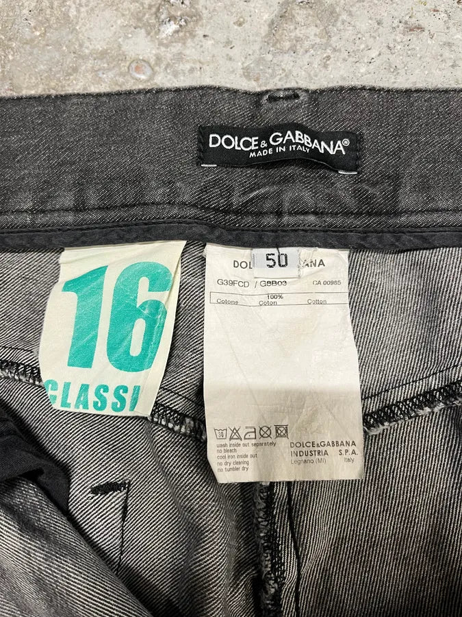 FW2008 Dolce & Gabbana Grey Raw Denim Jeans egZDDLO 9