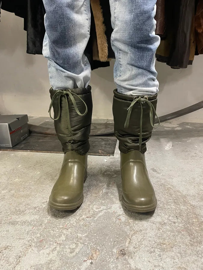 FW2008 Dolce & Gabbana Olive Puffer Wallies Boots xRsrgOe 2