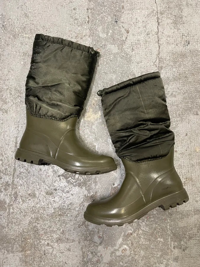 FW2008 Dolce & Gabbana Olive Puffer Wallies Boots xRsrgOe 3