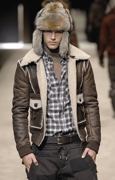 FW2008 Dolce & Gabbana Runway Brown Leather Shearling Jacket (M) 1