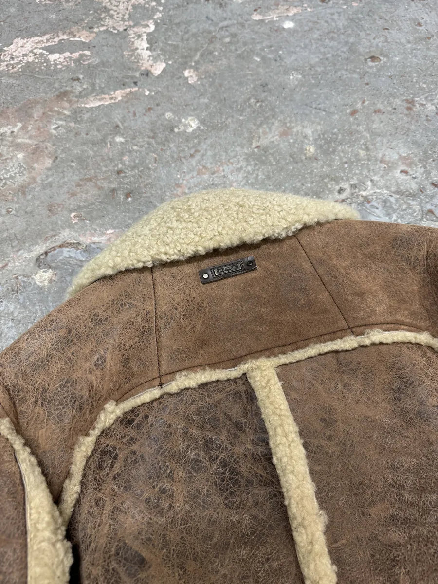 FW2008 Dolce & Gabbana Runway Brown Leather Shearling Jacket (M) 5