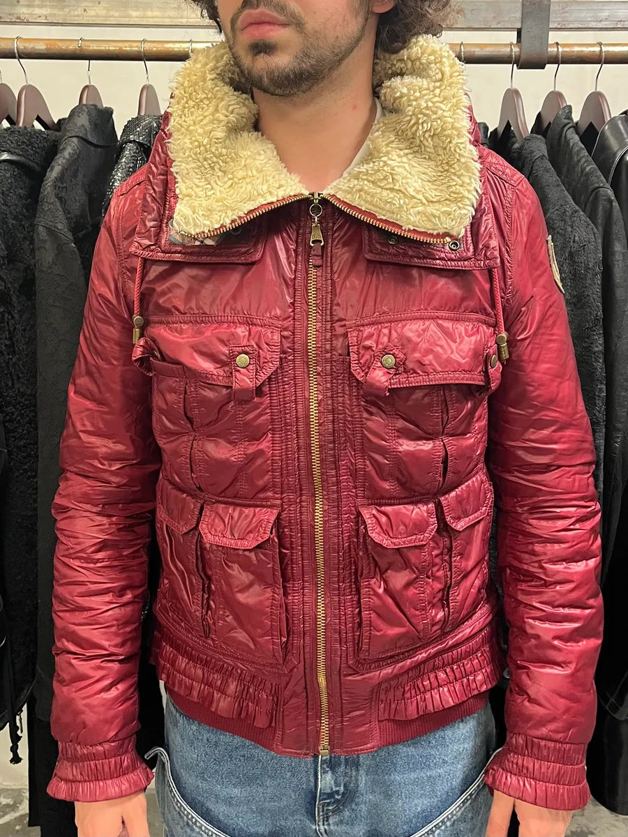 FW2008 Dolce & Gabbana Wine Burgundy Utility Cargo Puffer Jacket (M/L) JbPusqE 1